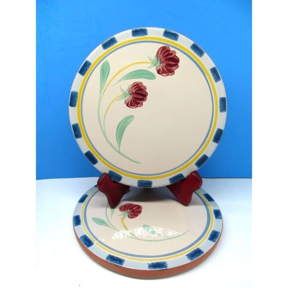 Lenox Poppies on Blue Terra Cotta Trivet bundle of 2 - Picture 1 of 10